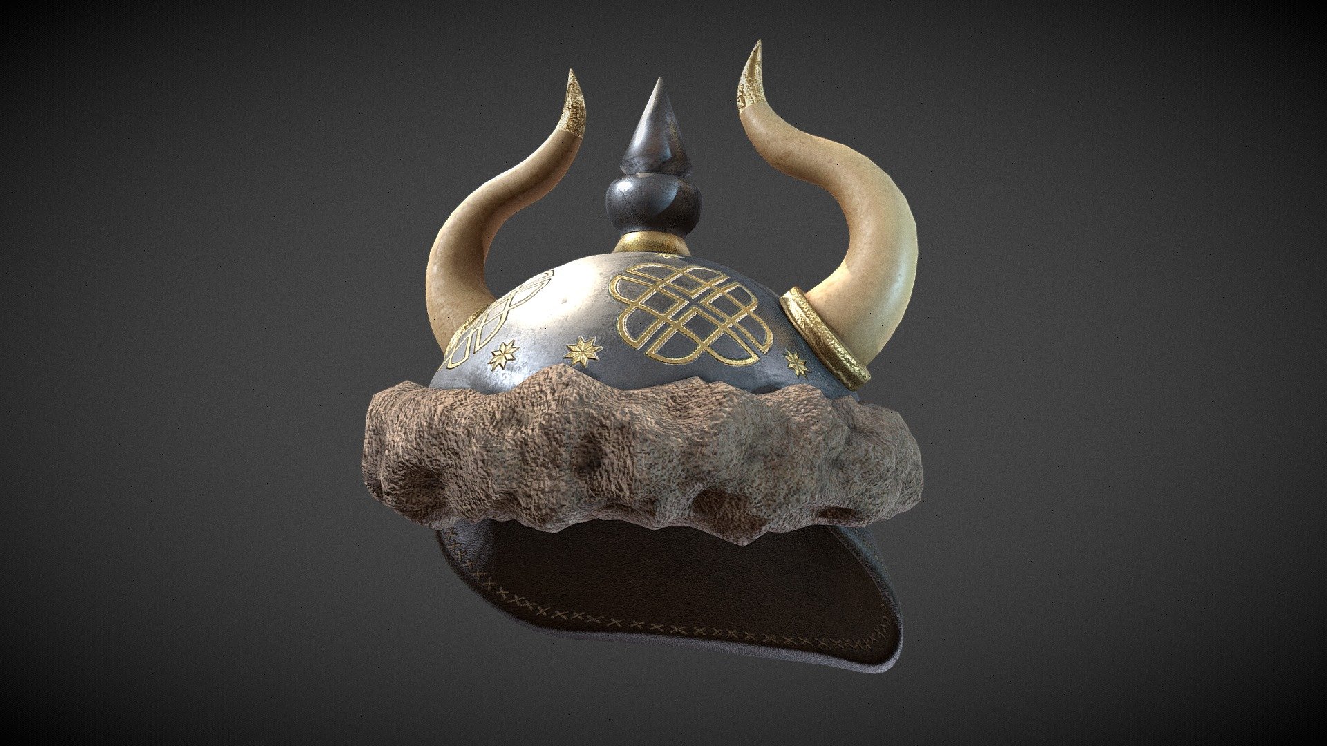 Barbarian Viking Horned Helmet 3d model