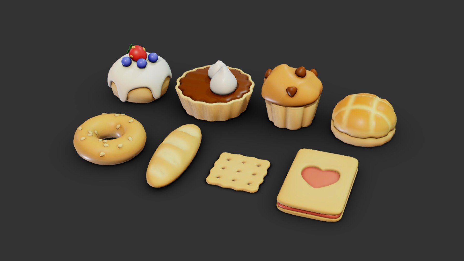 pastries 3d model