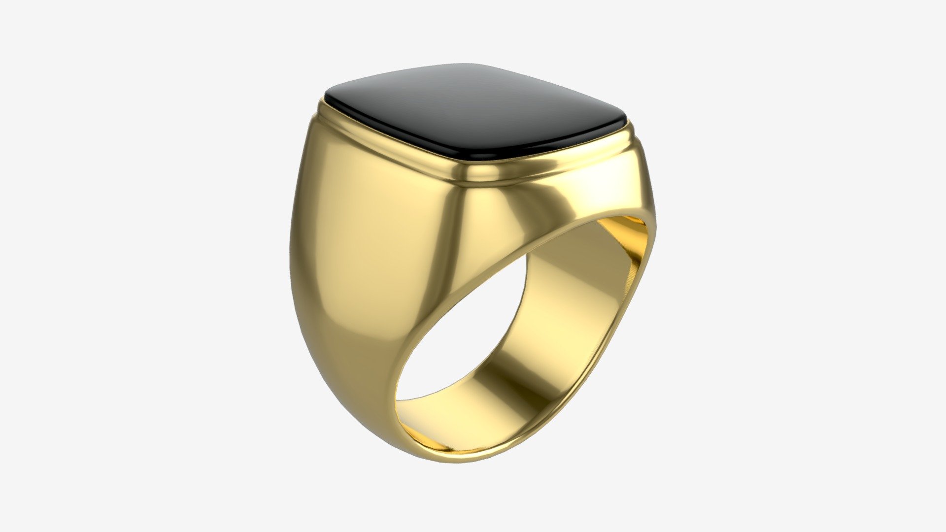 Gold Ring with Stone Jewelry 09 3d model