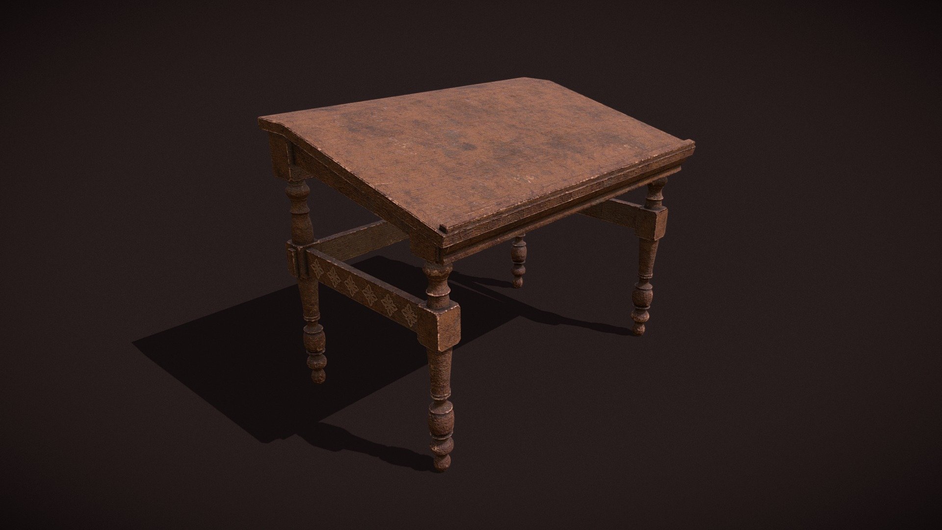 Elegant_Long_Writing_Desk_OBJ 3d model