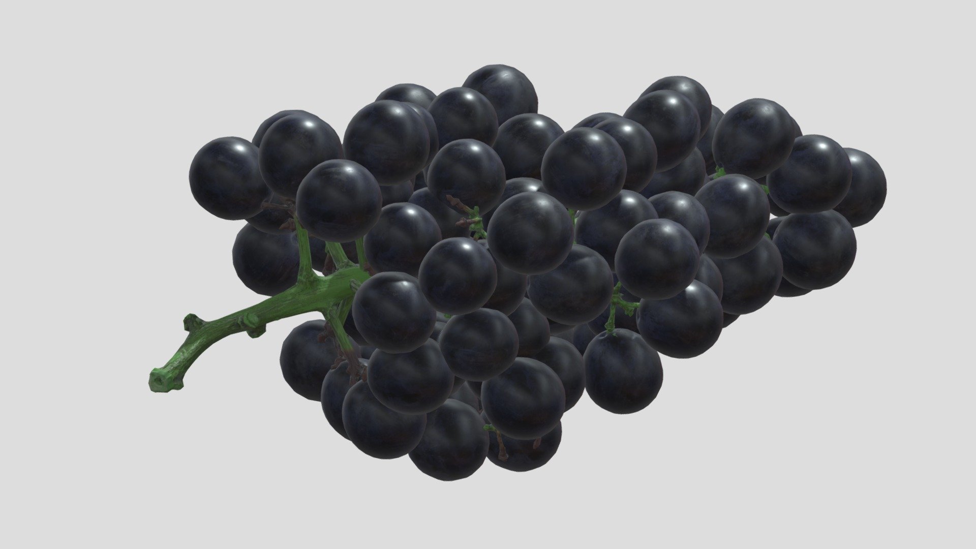 Black Grape Low Poly PBR 3d model