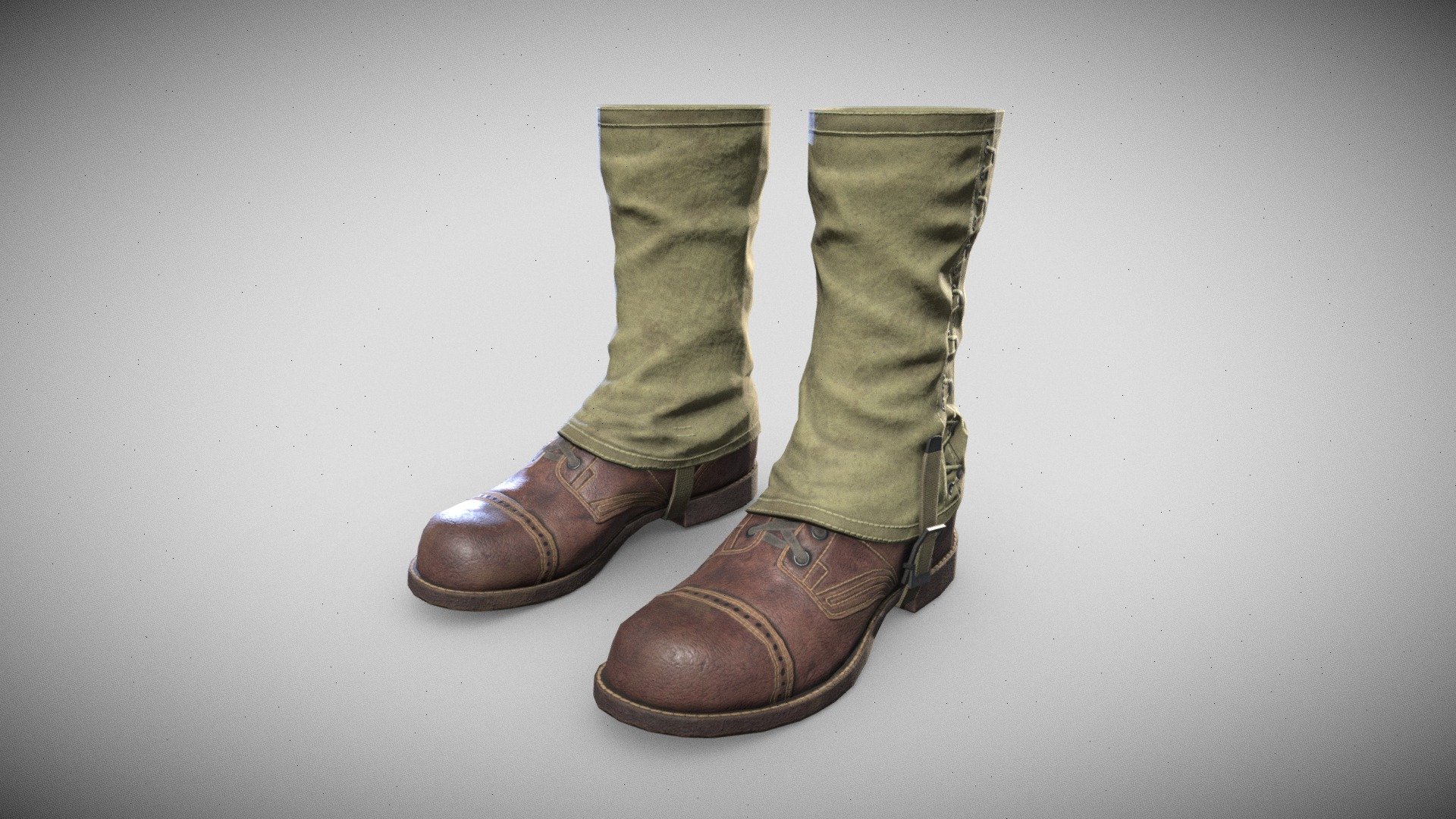 US WW2 Tactical Boots 3d model