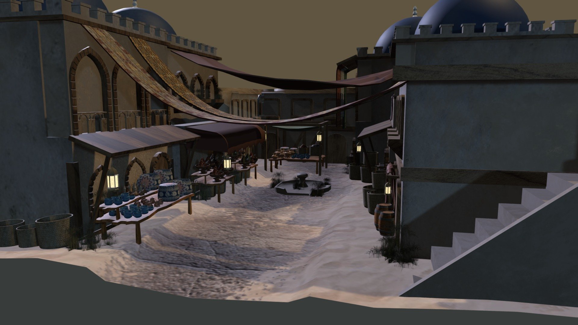 Arabian Market Street 3d model