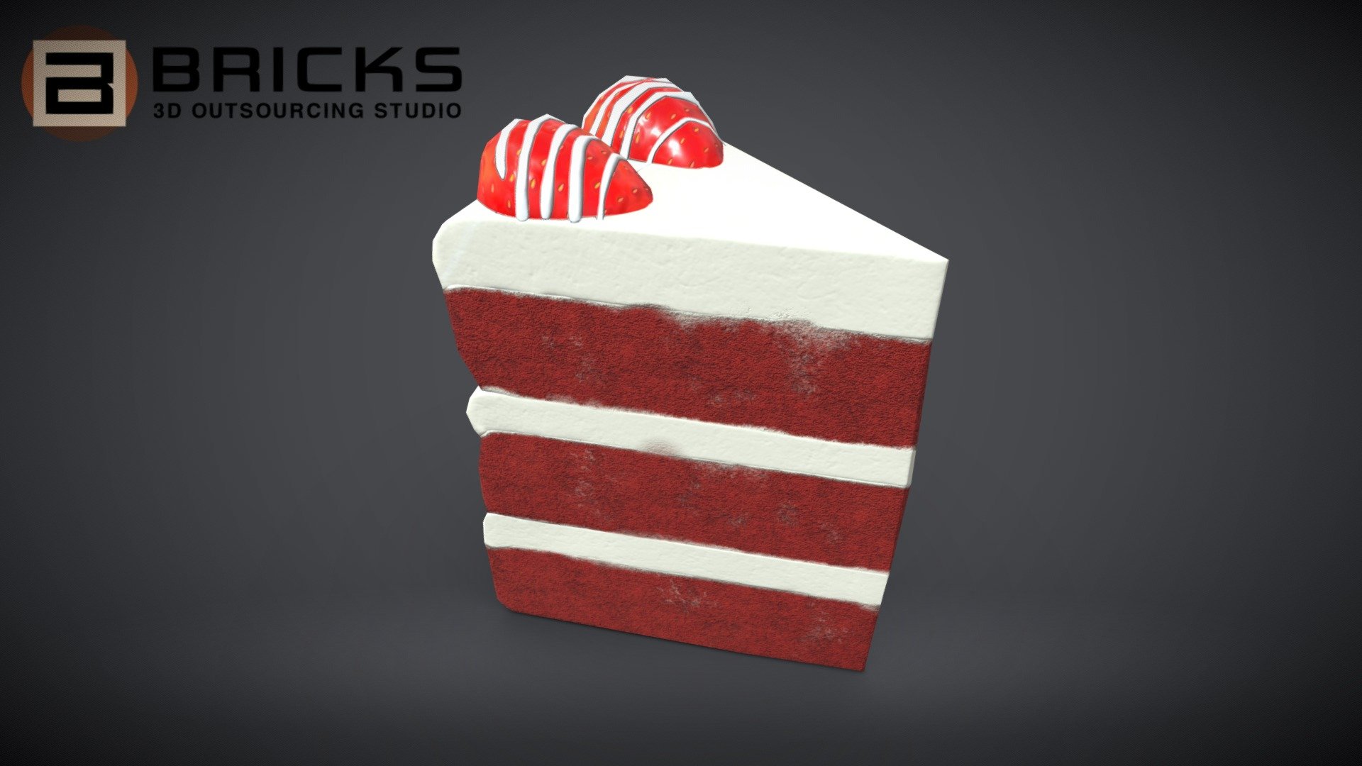 RedVelvetCakePiece 3d model