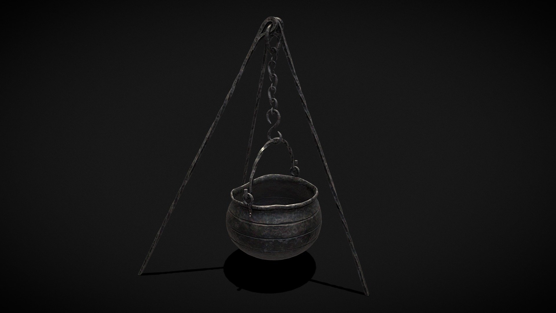 Medieval Hanging Cauldron 3d model