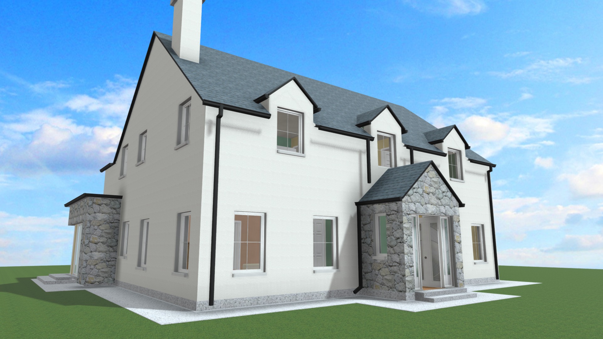 Country House Typical 4/5 Bedroom Design 3d model