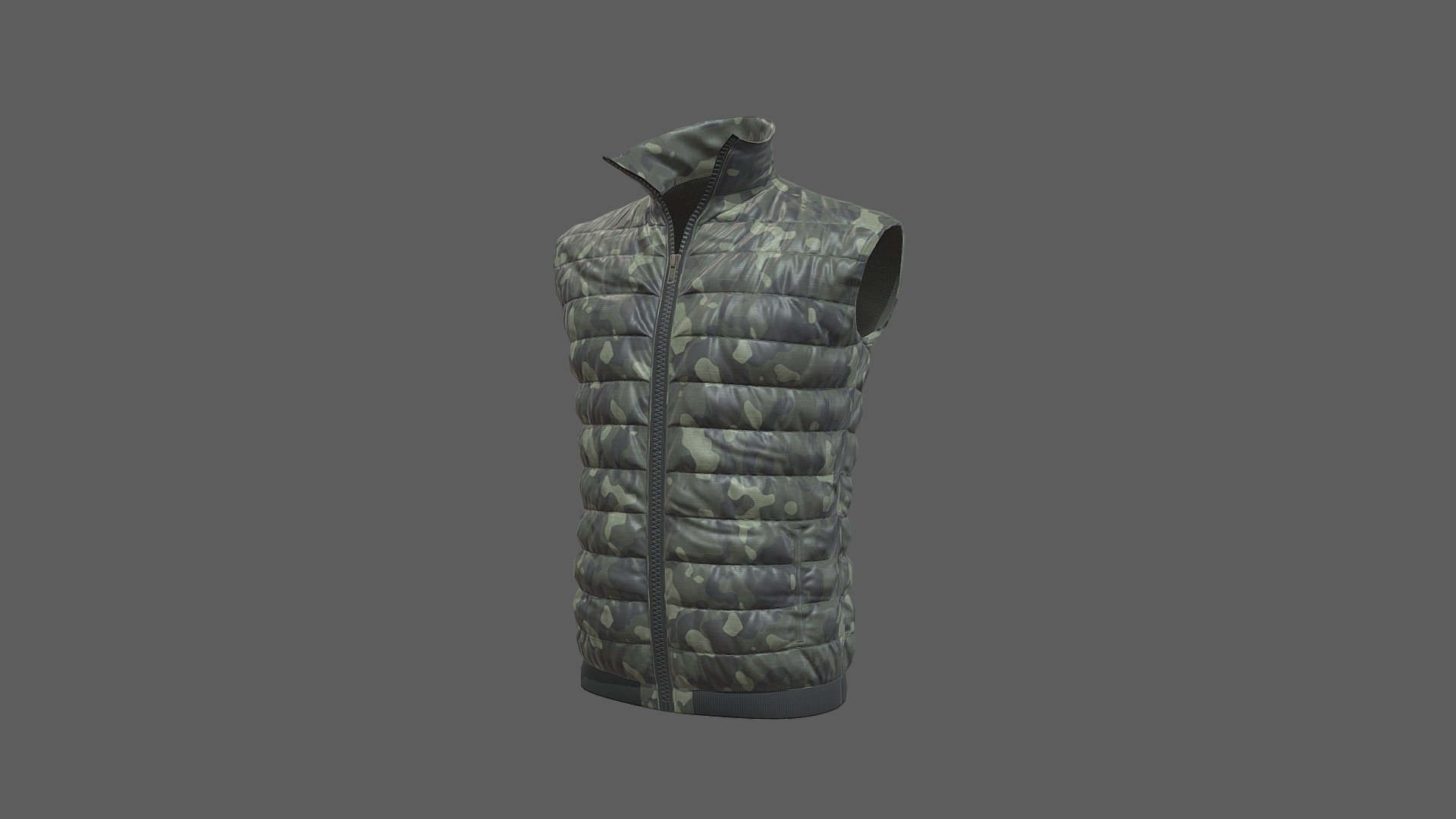 Jacket Sleeveless Camouflage 3d model