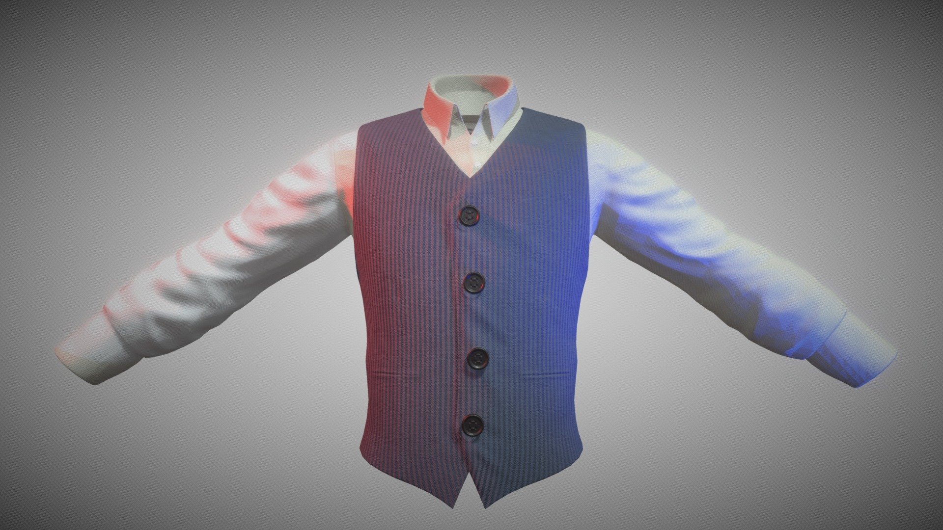 Single Breasted Mens Waistcoat 3d model