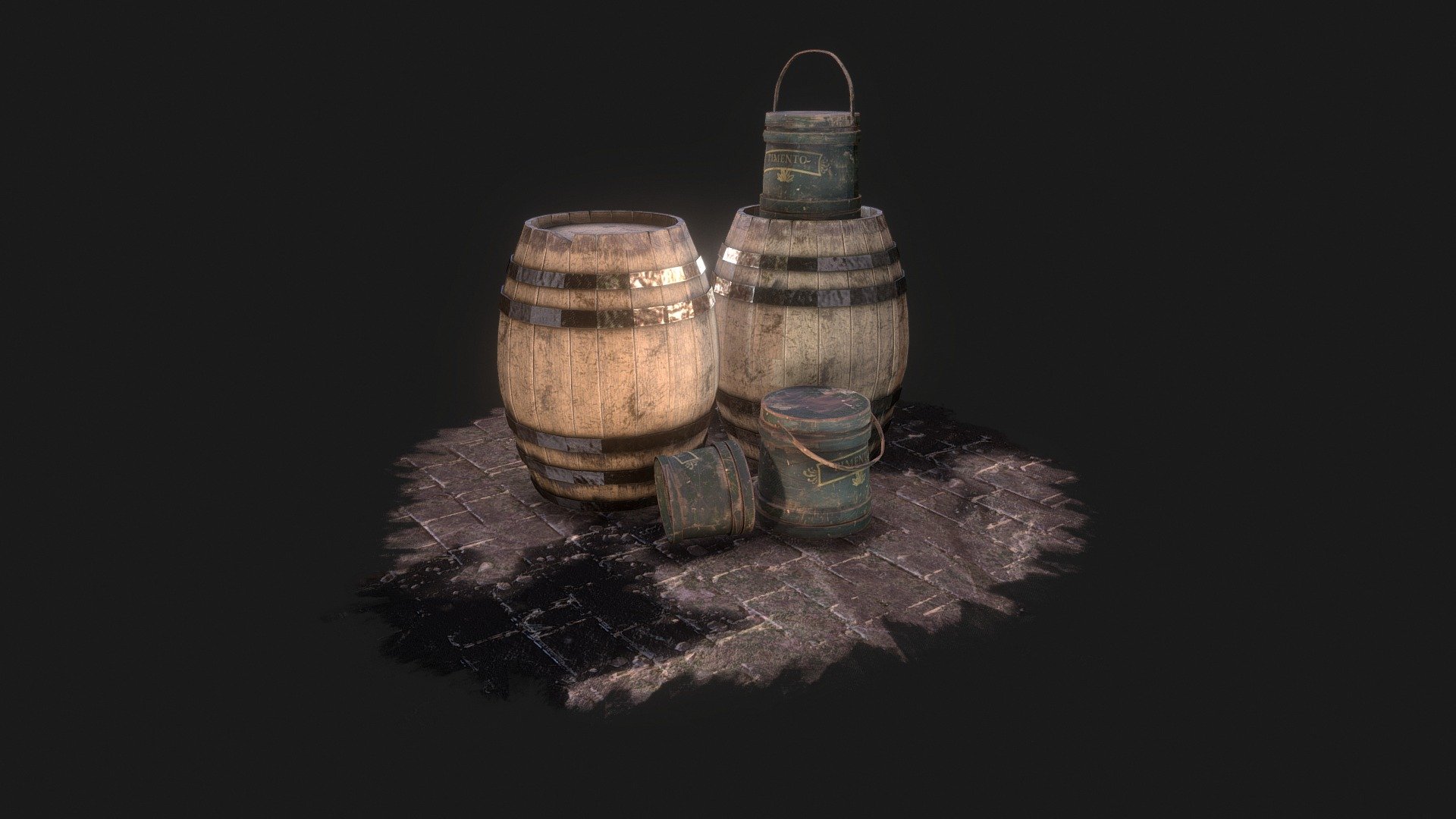 Wooden Barrel 3d model