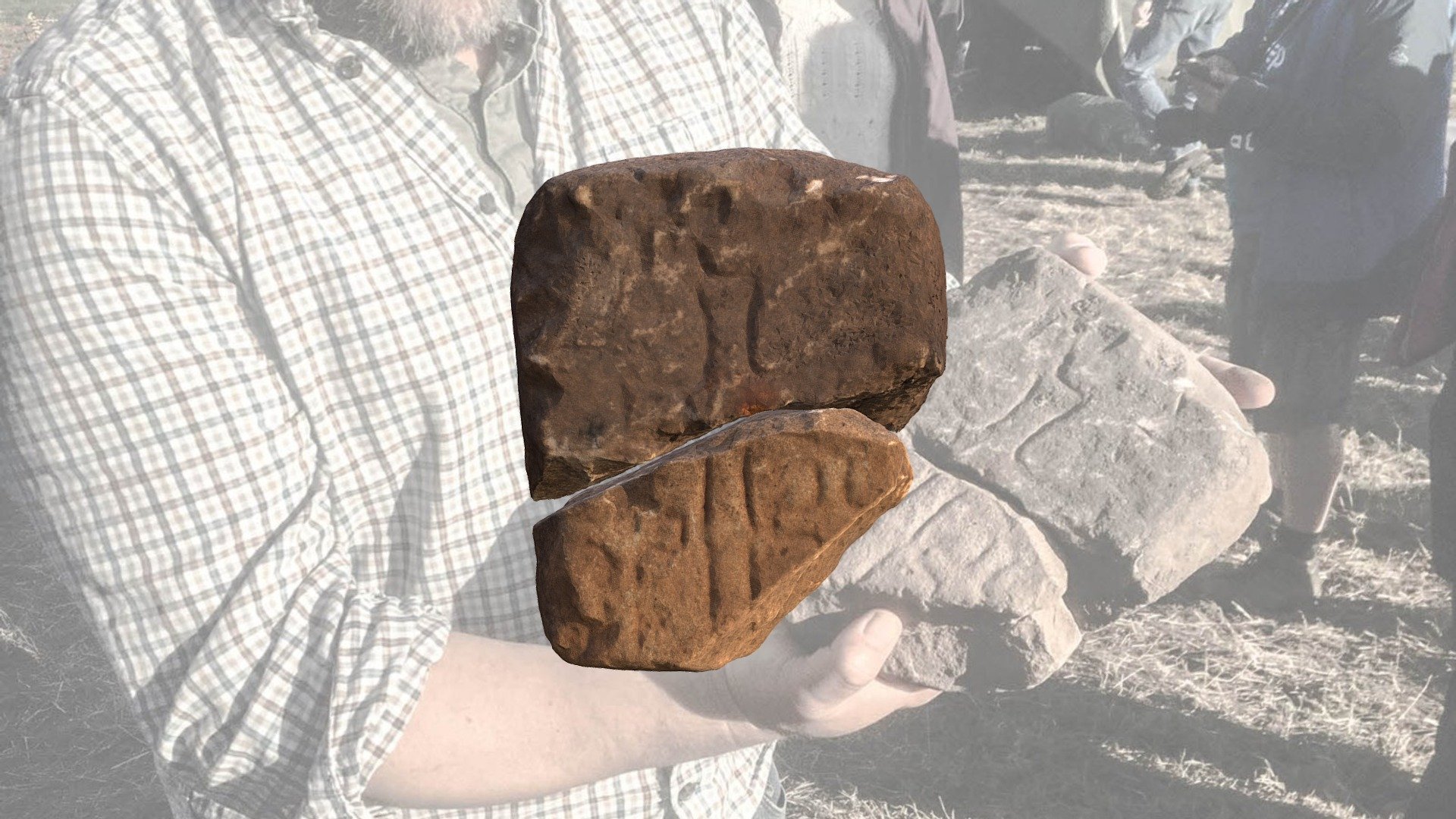 Early medieval inscribed stone 3d model