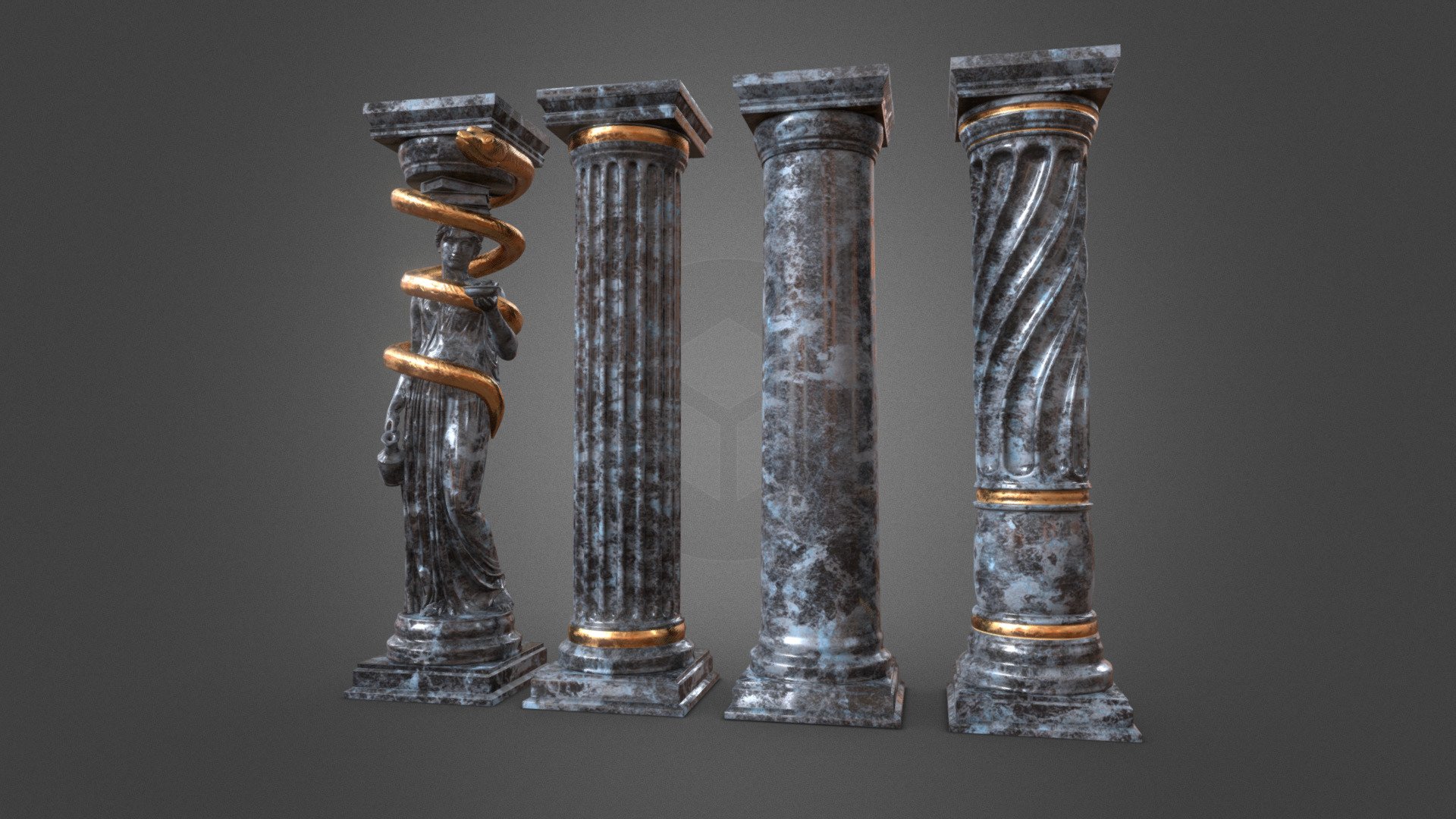 Noble Columns 3d model