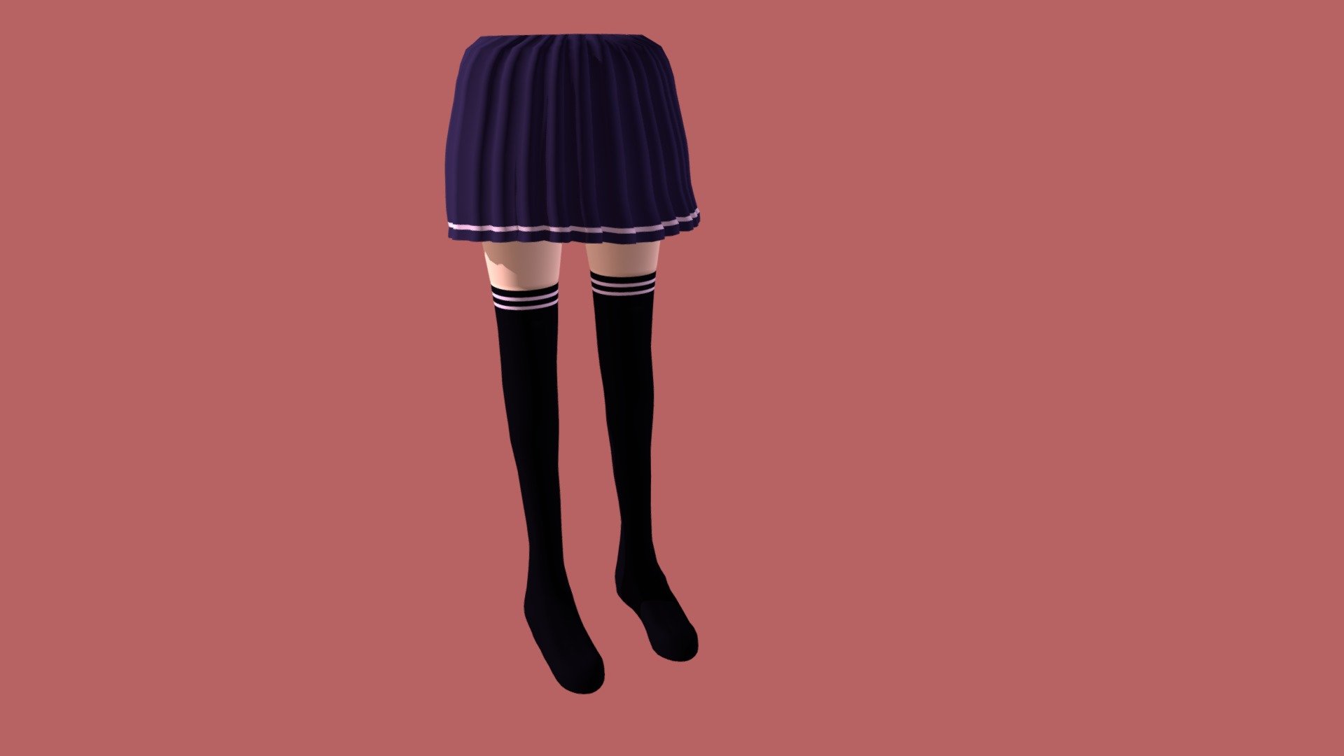 Skirt and stockings 3d model