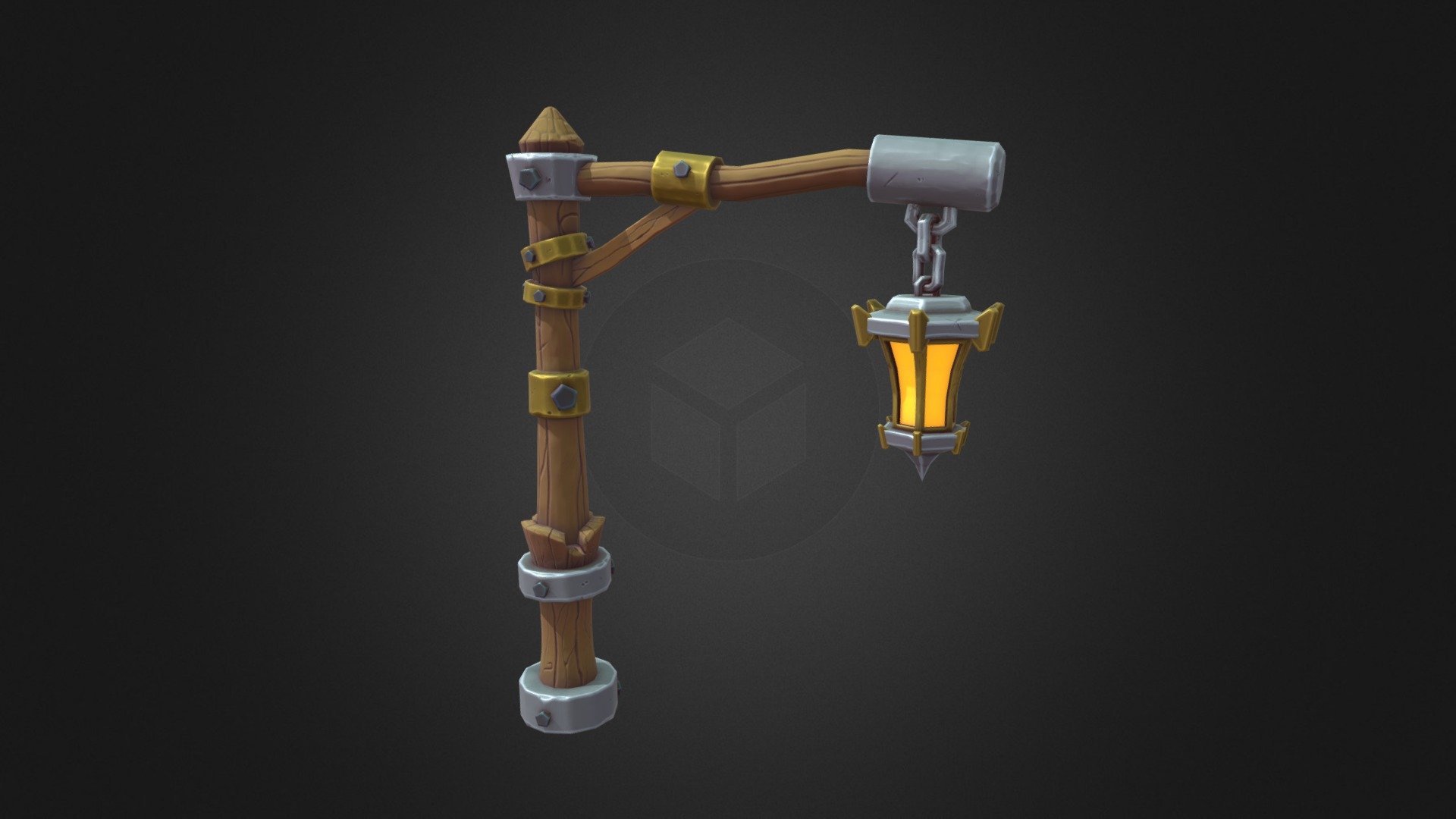 Stylised Lamp Post 3d model