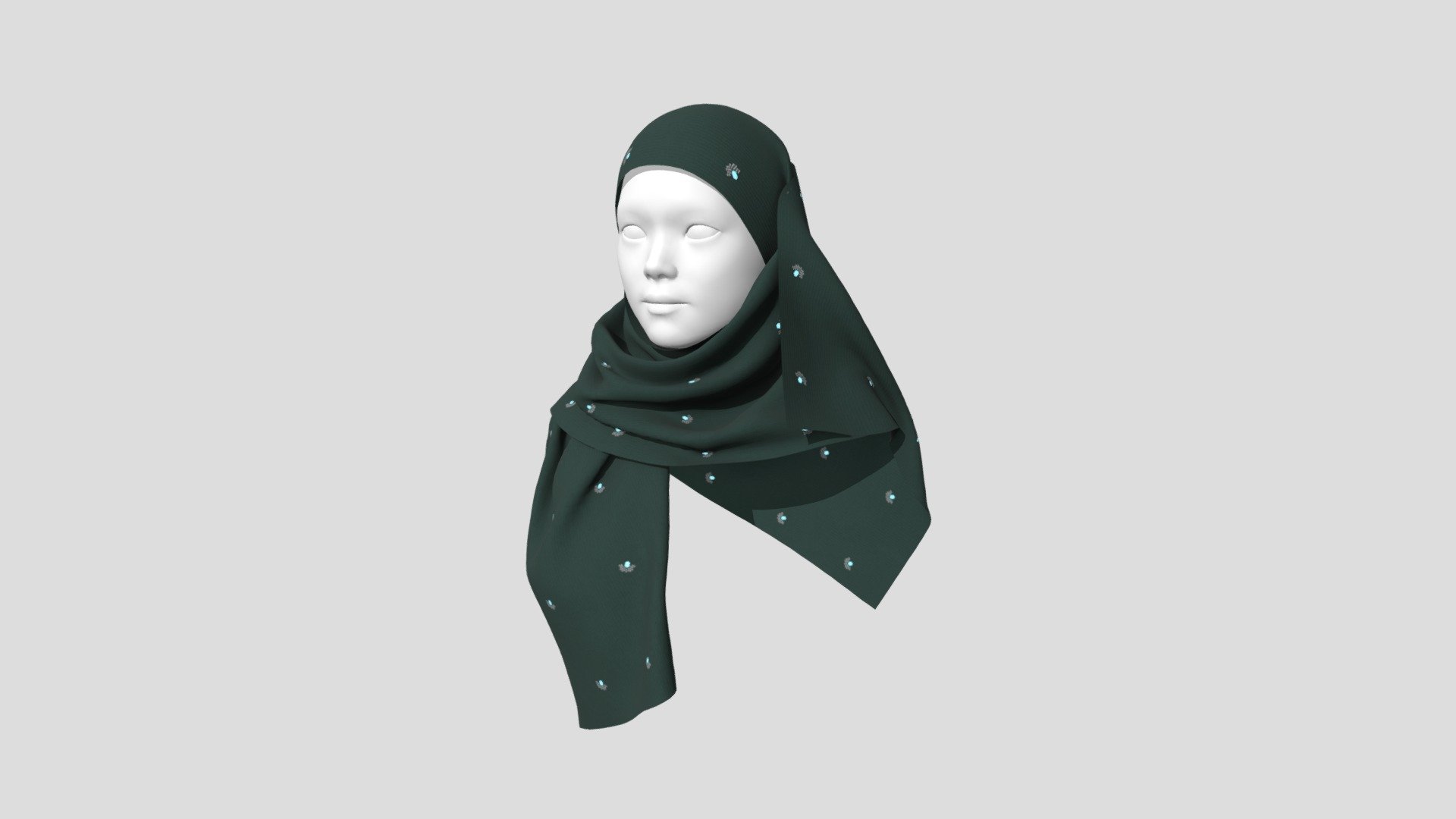 Hijab Shawl 001 3d model