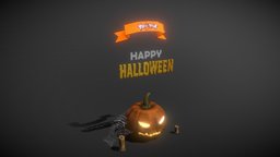 Halloween Pumpkin for AR, VR and Games