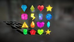 Low Poly Crystal Gems