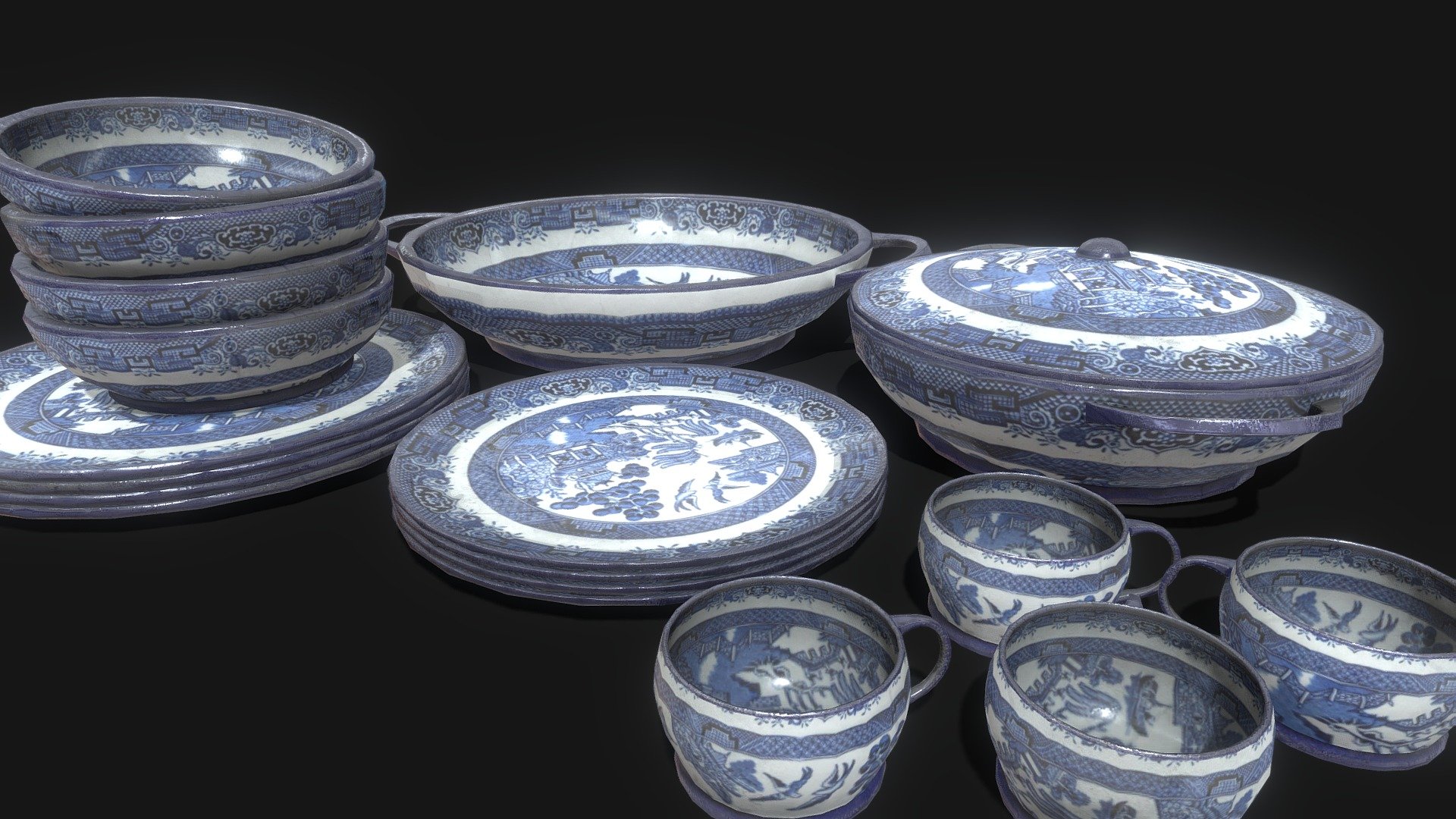 PBR Old China 3d model