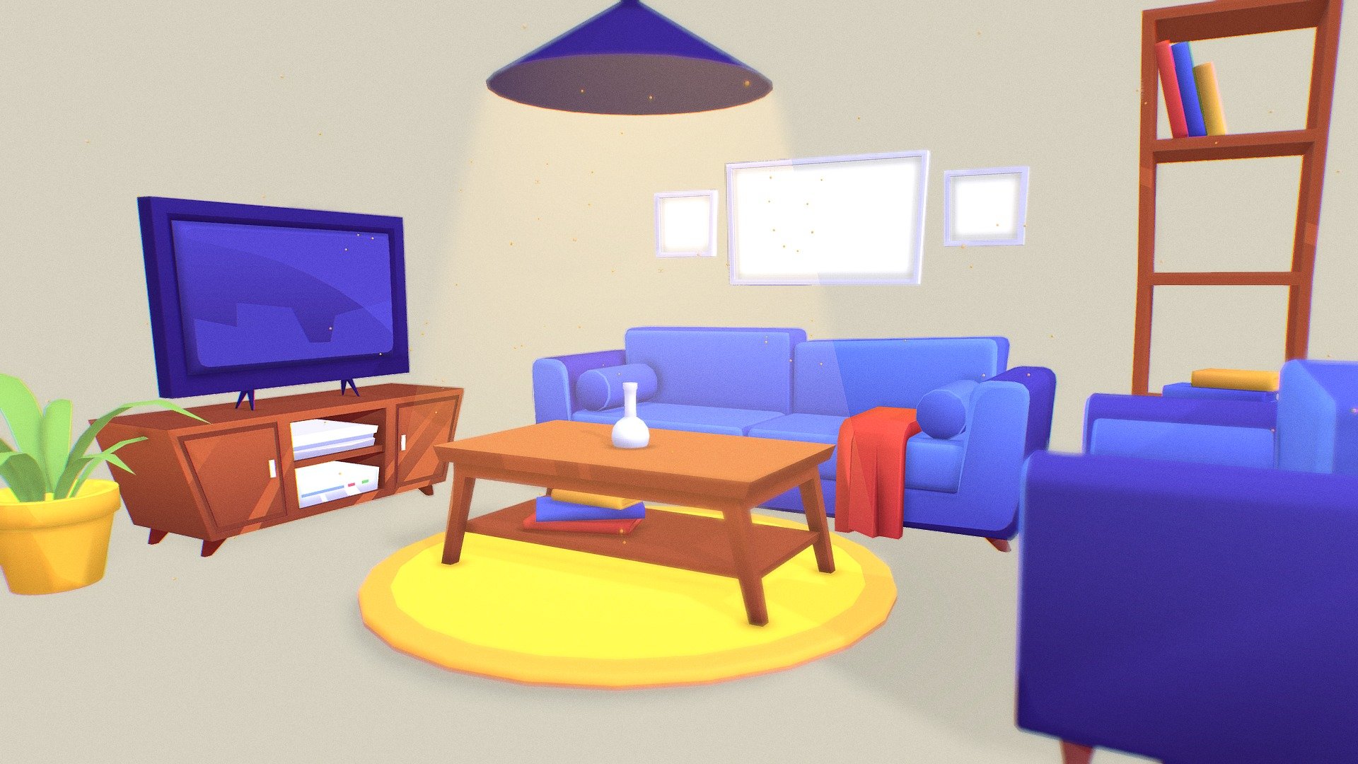 Toon Livingroom 3d model