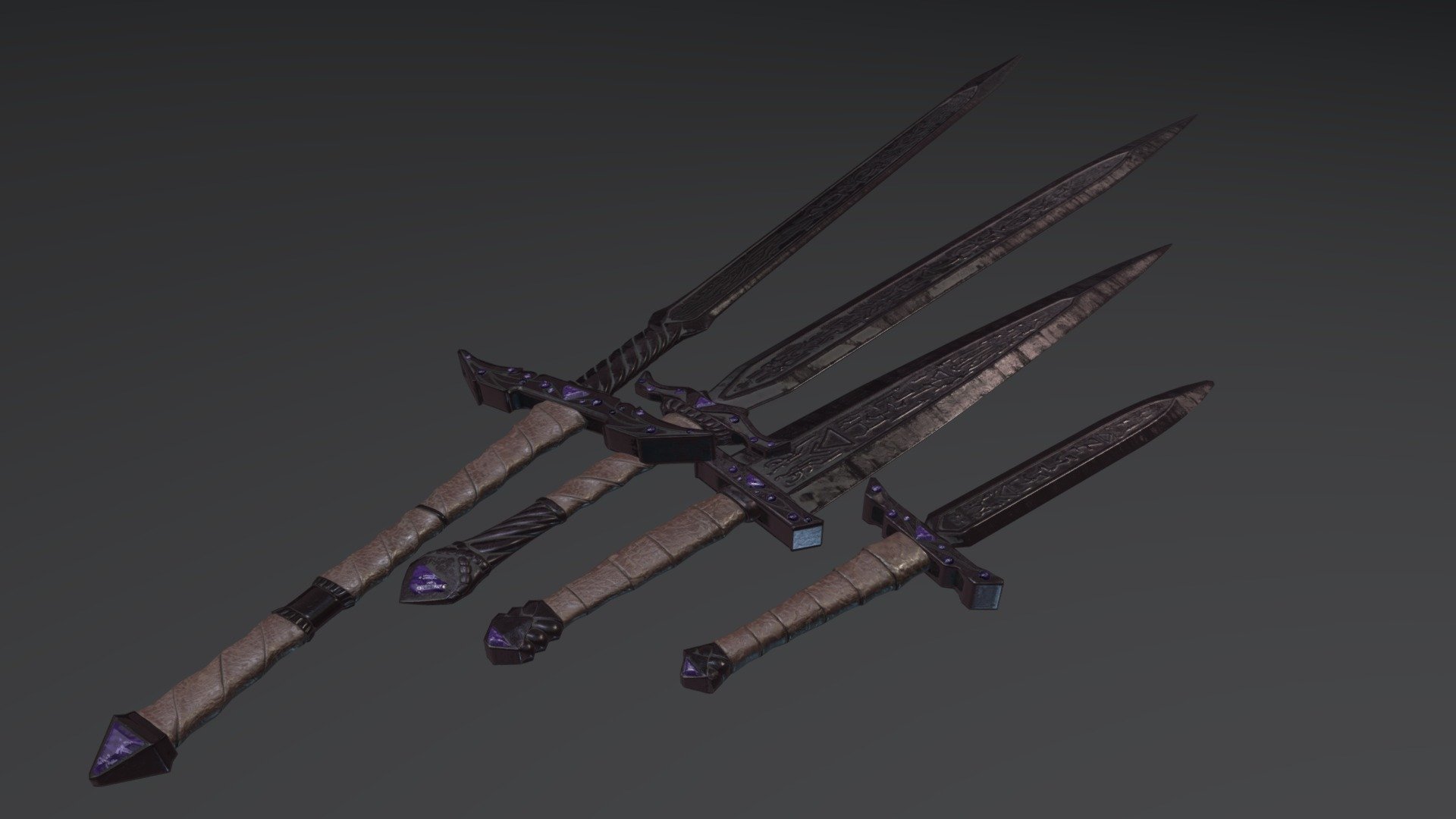 Skywind Ebony Swords 3d model