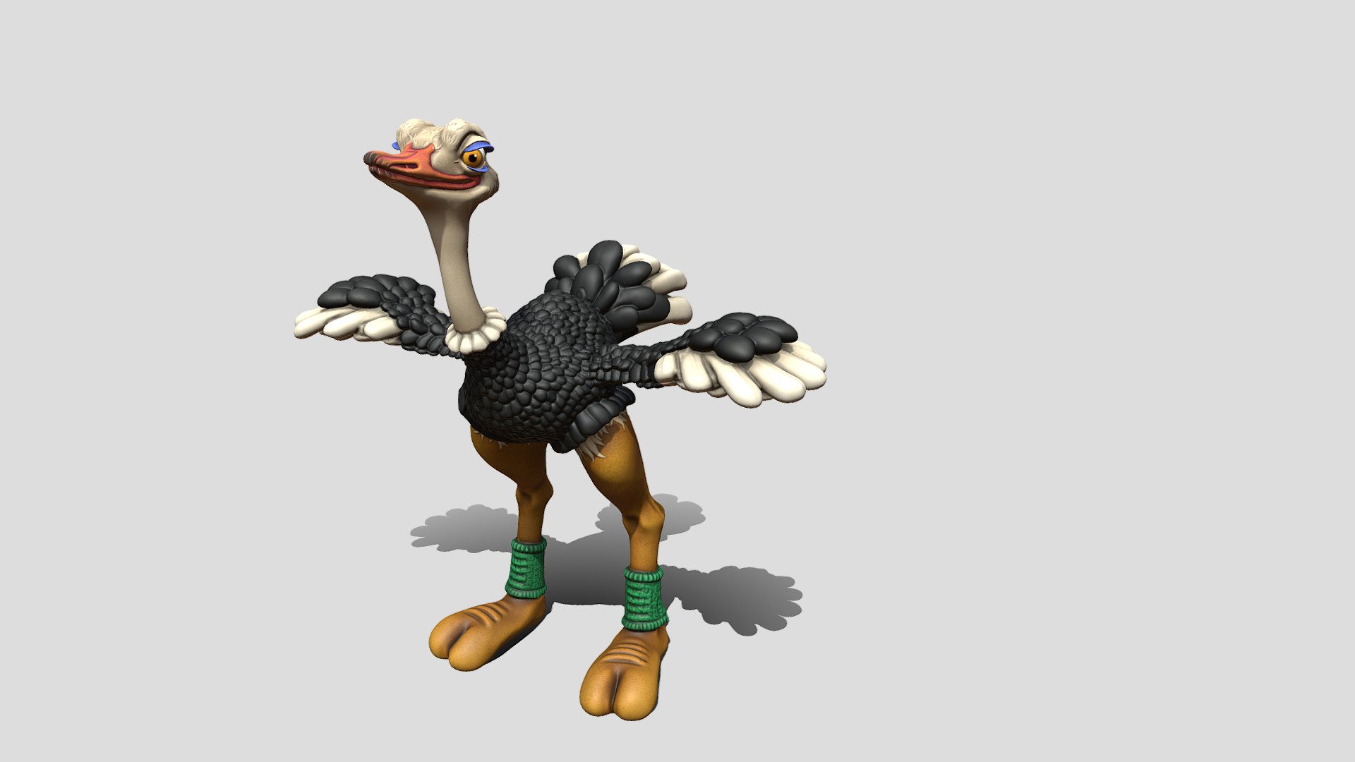 Ostrich (stylized) 3d model