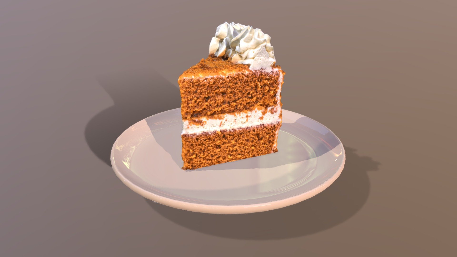 A Slice Of Caramel Cake 3d model