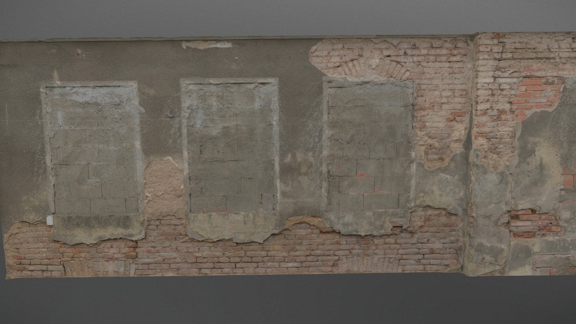 Walled up windows wall 3d model