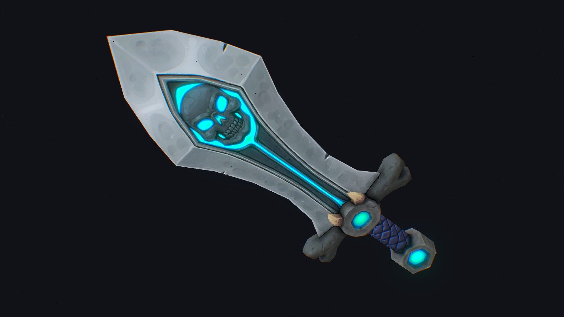 Stylized handpainted sword 3d model