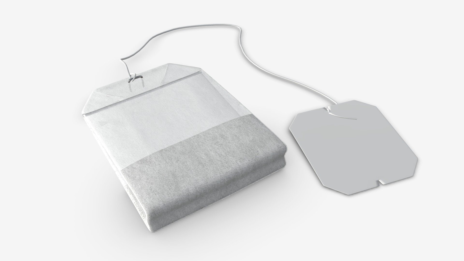 Tea bag with label 04 3d model