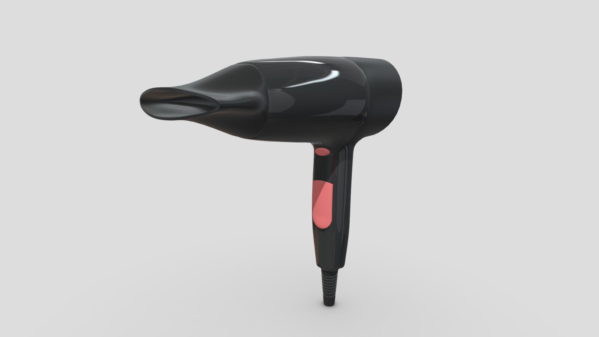 Hair dryer with diffuser 3d model