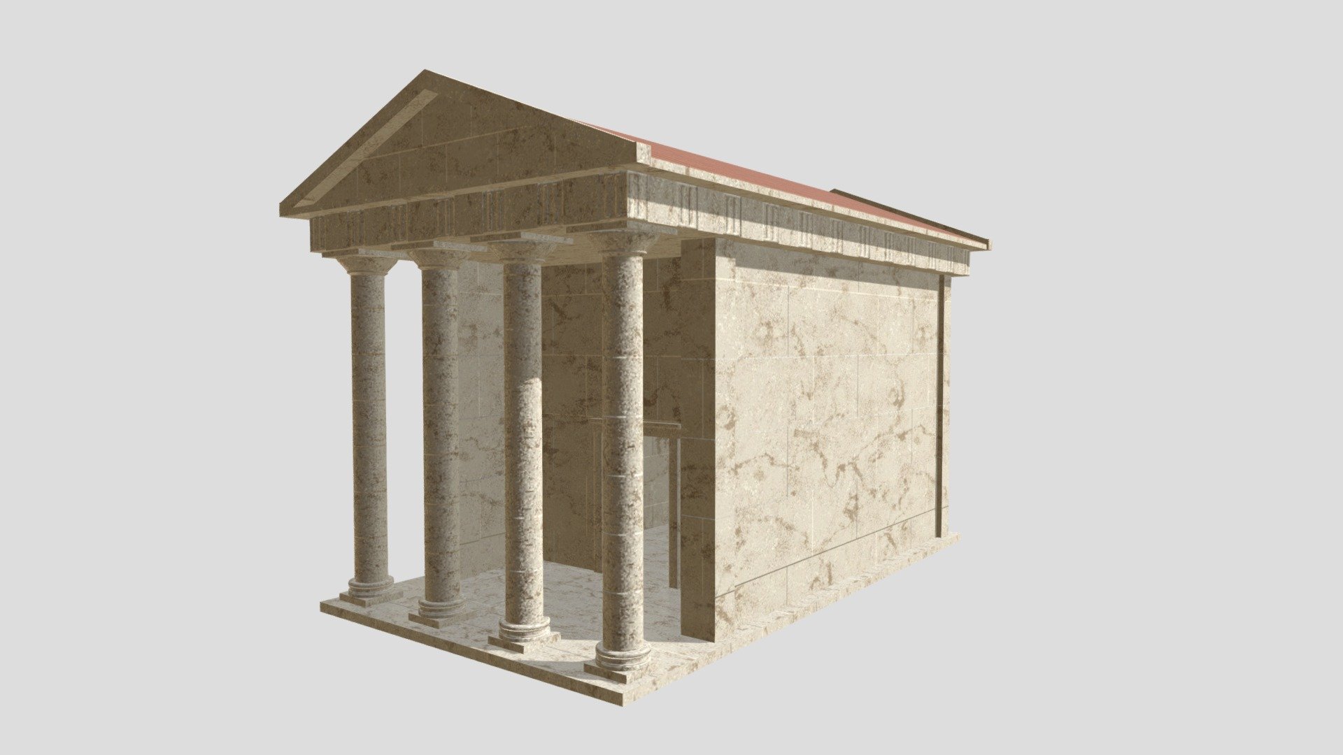 Greek Little Temple_Low Poly (version 1) 3d model