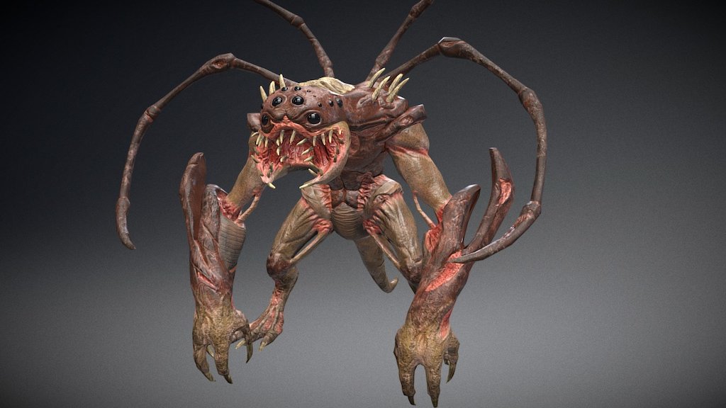 Sci-fi "Spider Lizard" creature 3d model