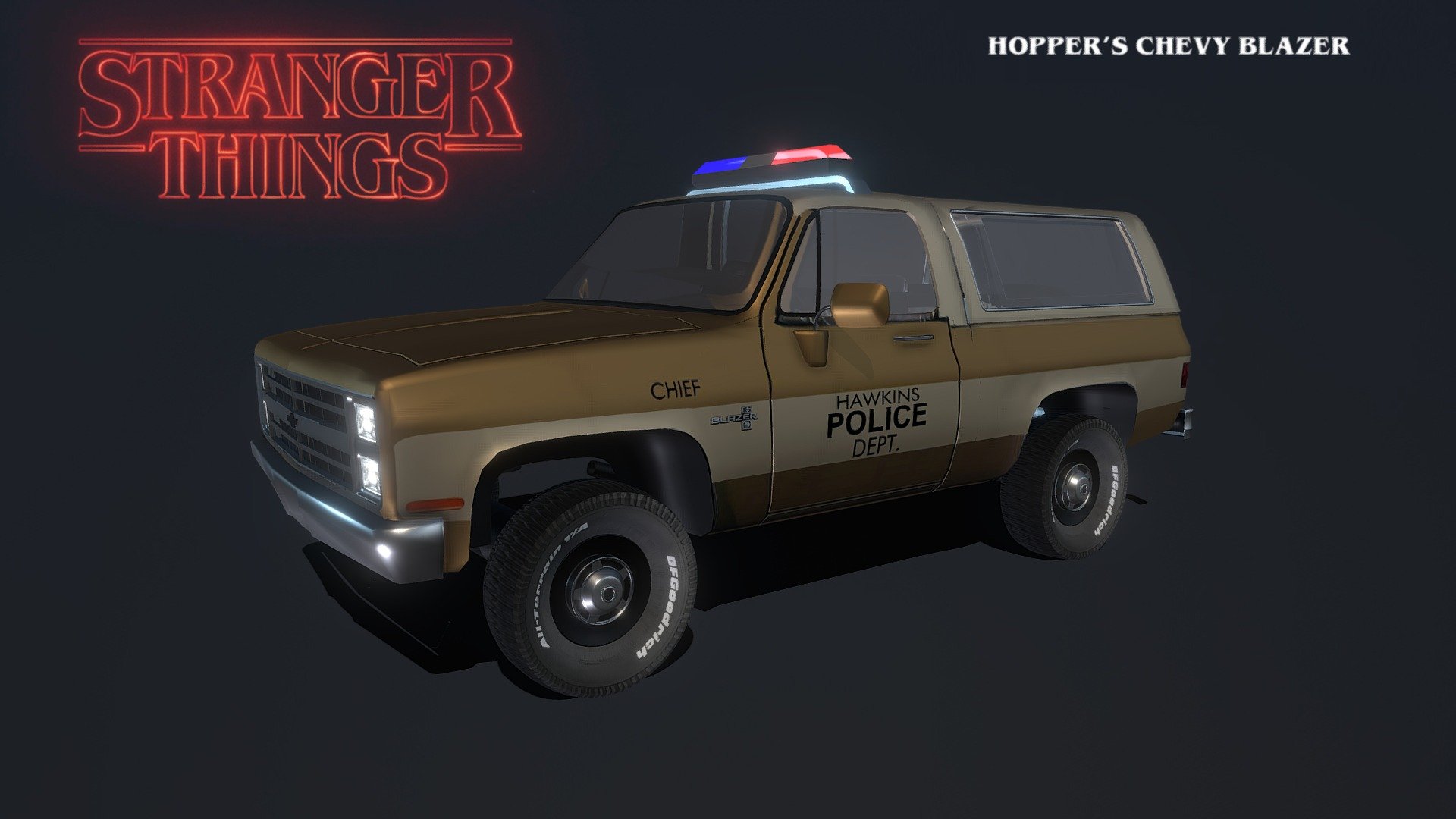 Hoppers Chevy Blazer Truck (StrangerThings) 3d model