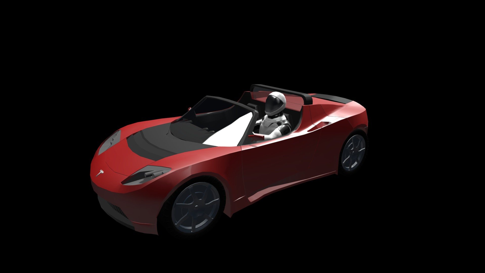 Tesla in space 3d model