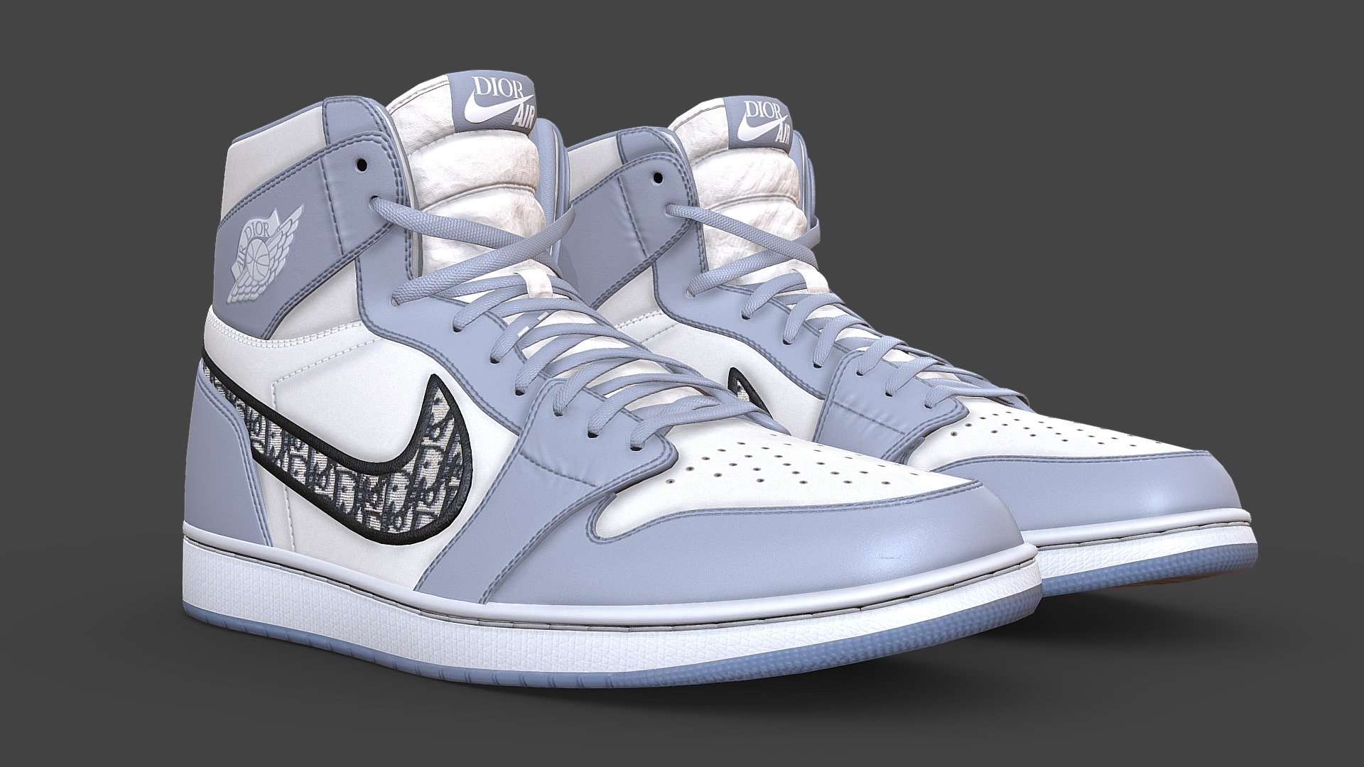 Jordan 1 Dior Game Ready 3d model