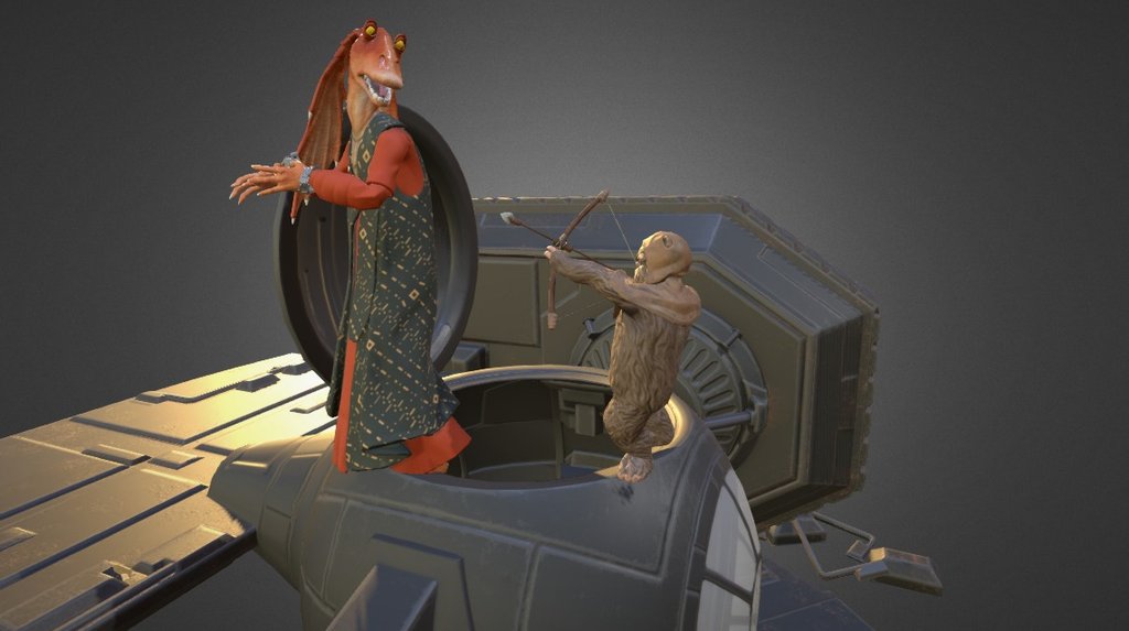 The Death of Jar Jar 3d model