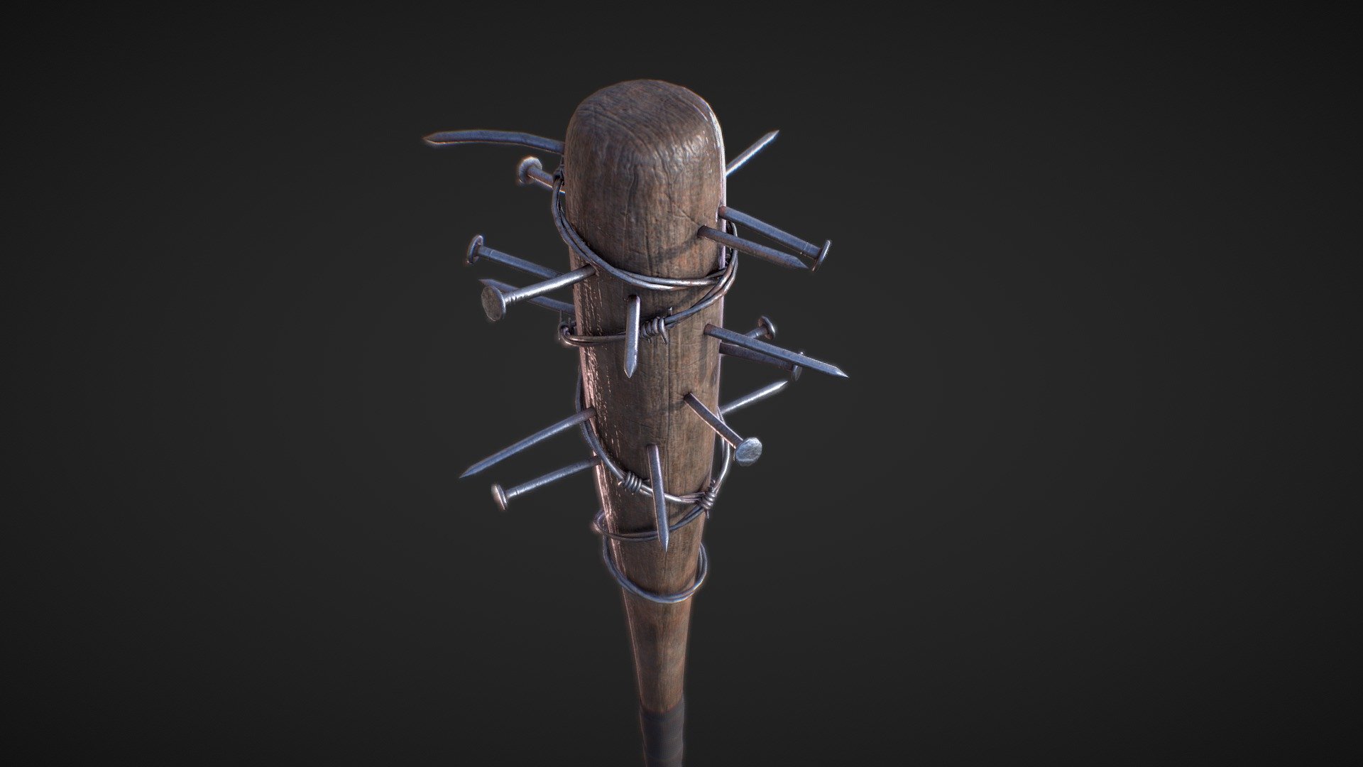 Barbed Baseball Bat Weapon 3d model