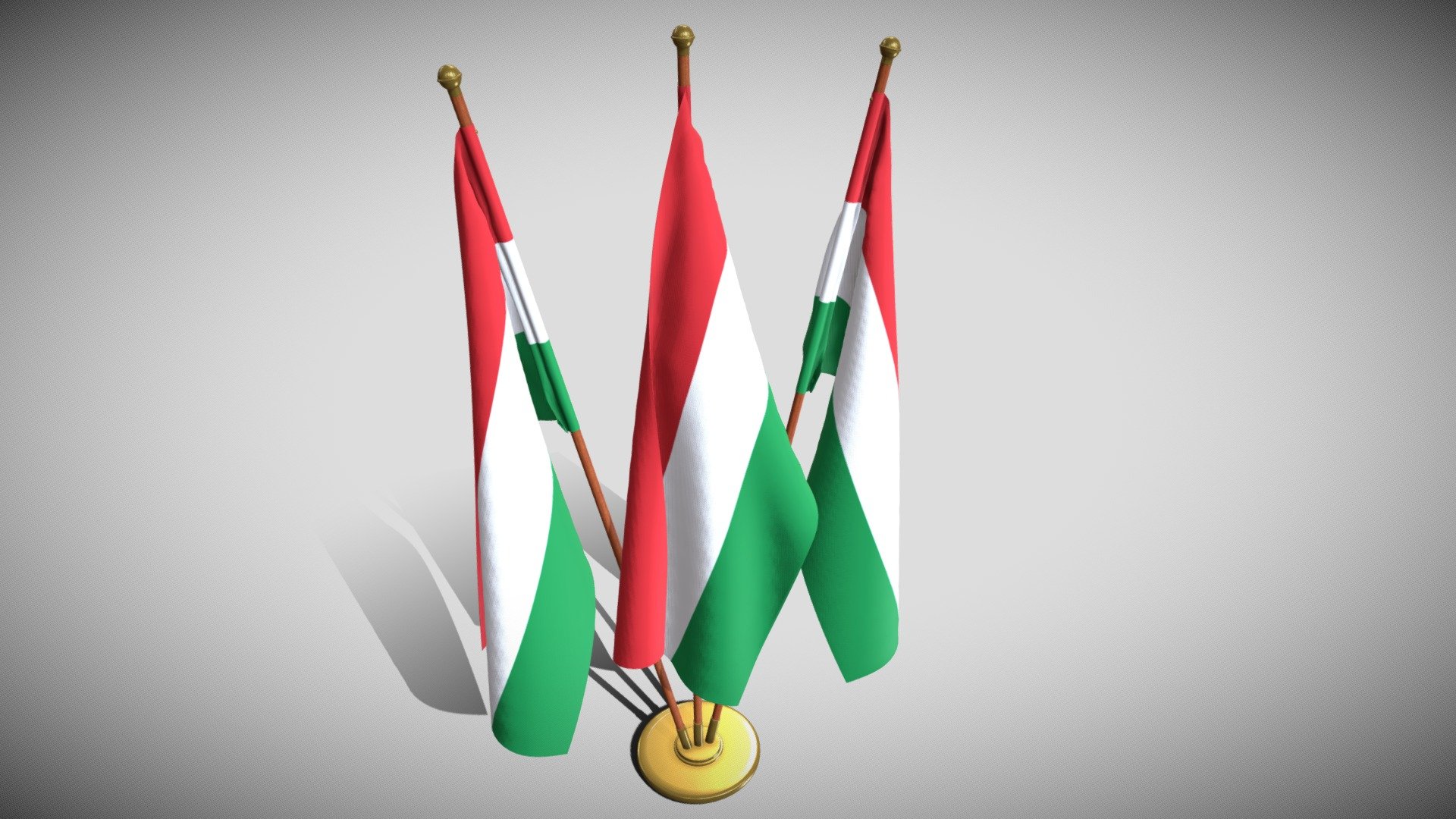 Hungary Flag Pack 3d model