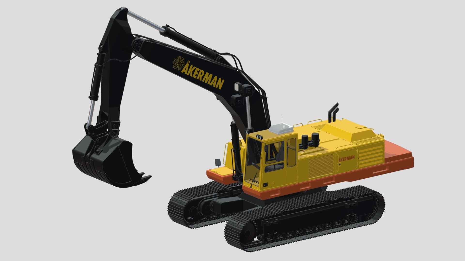 Akerman H25D Backhoe Excavator 3d model