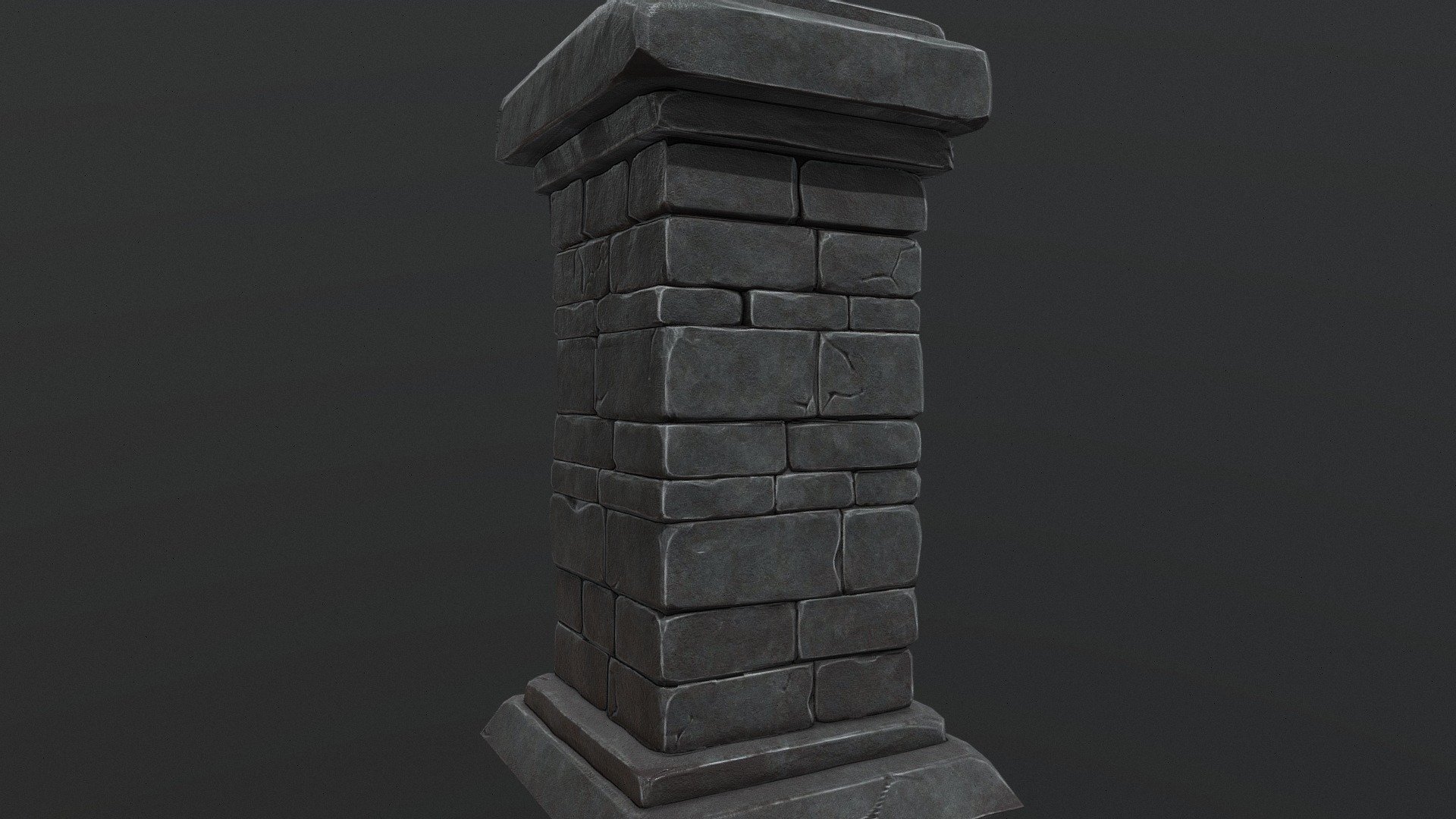 Stylized Brick Column 3d model