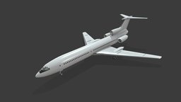 Tupolev Tu-154 Blank with Levels of Detail (LOD)