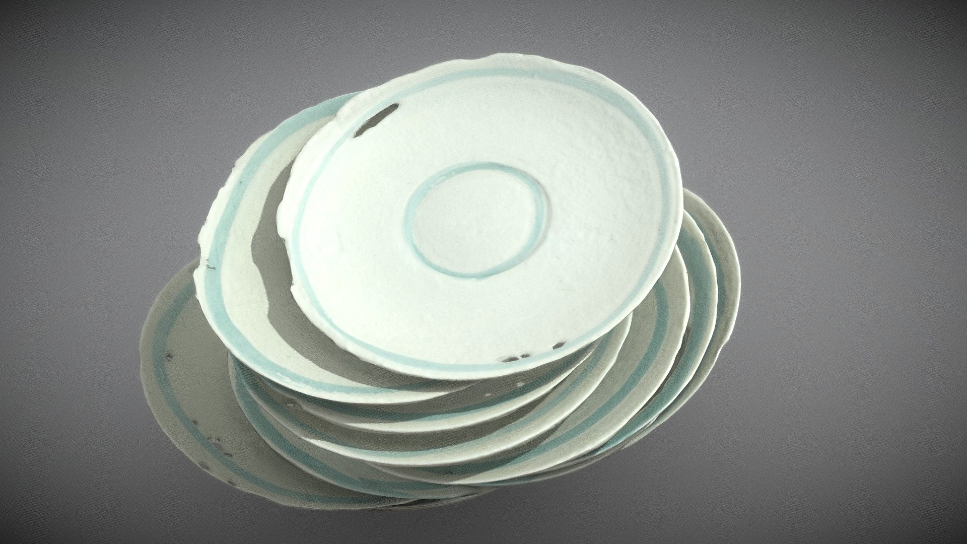 Plates Art Sculpture 3d model