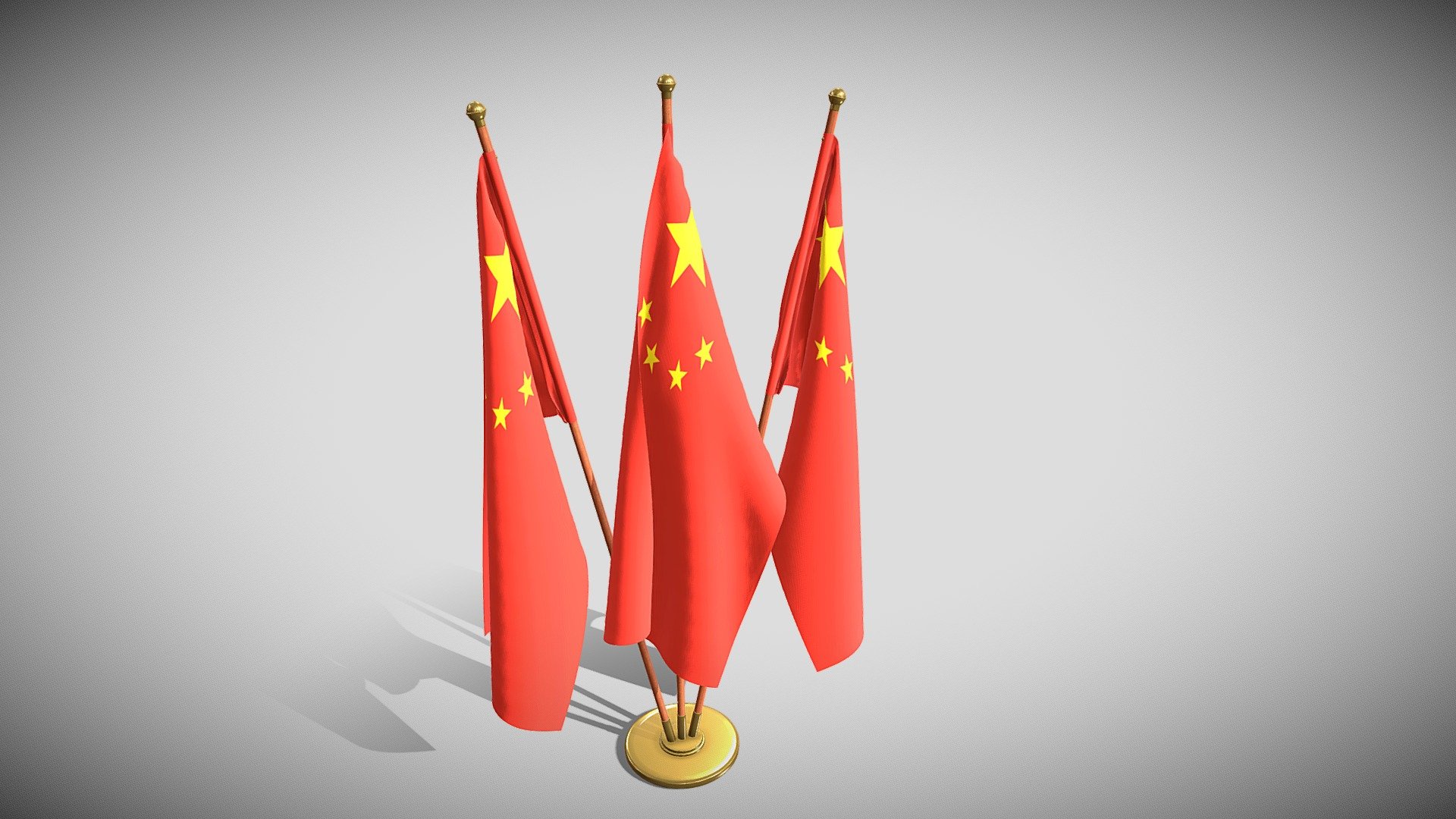 China Flag Pack 3d model