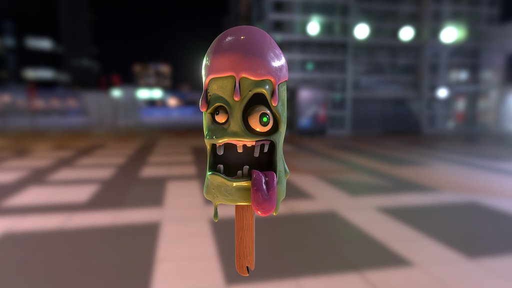 Crazy Zombie Ice cream 3d model