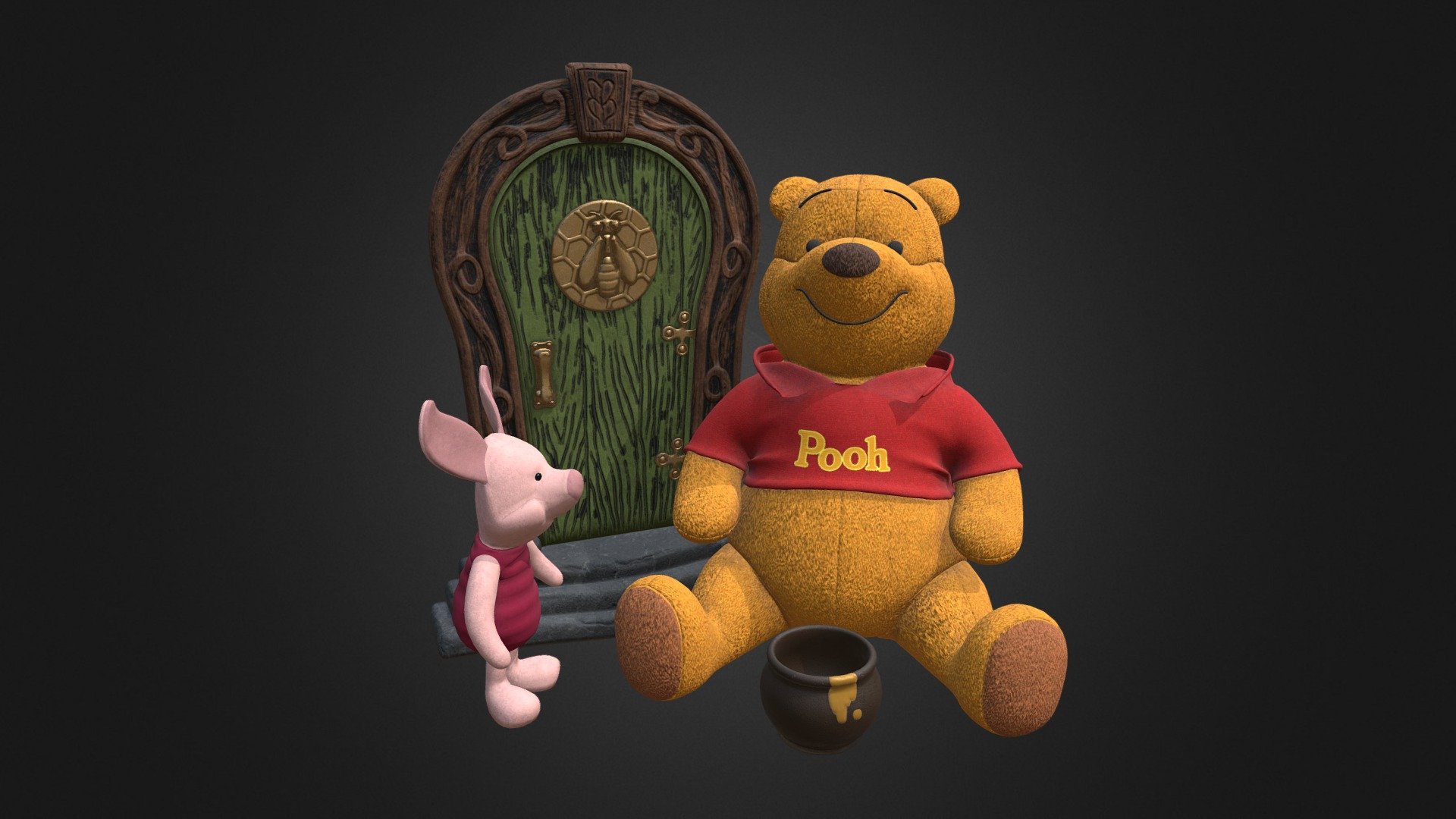 Vinnie the Pooh toy Set 3d model