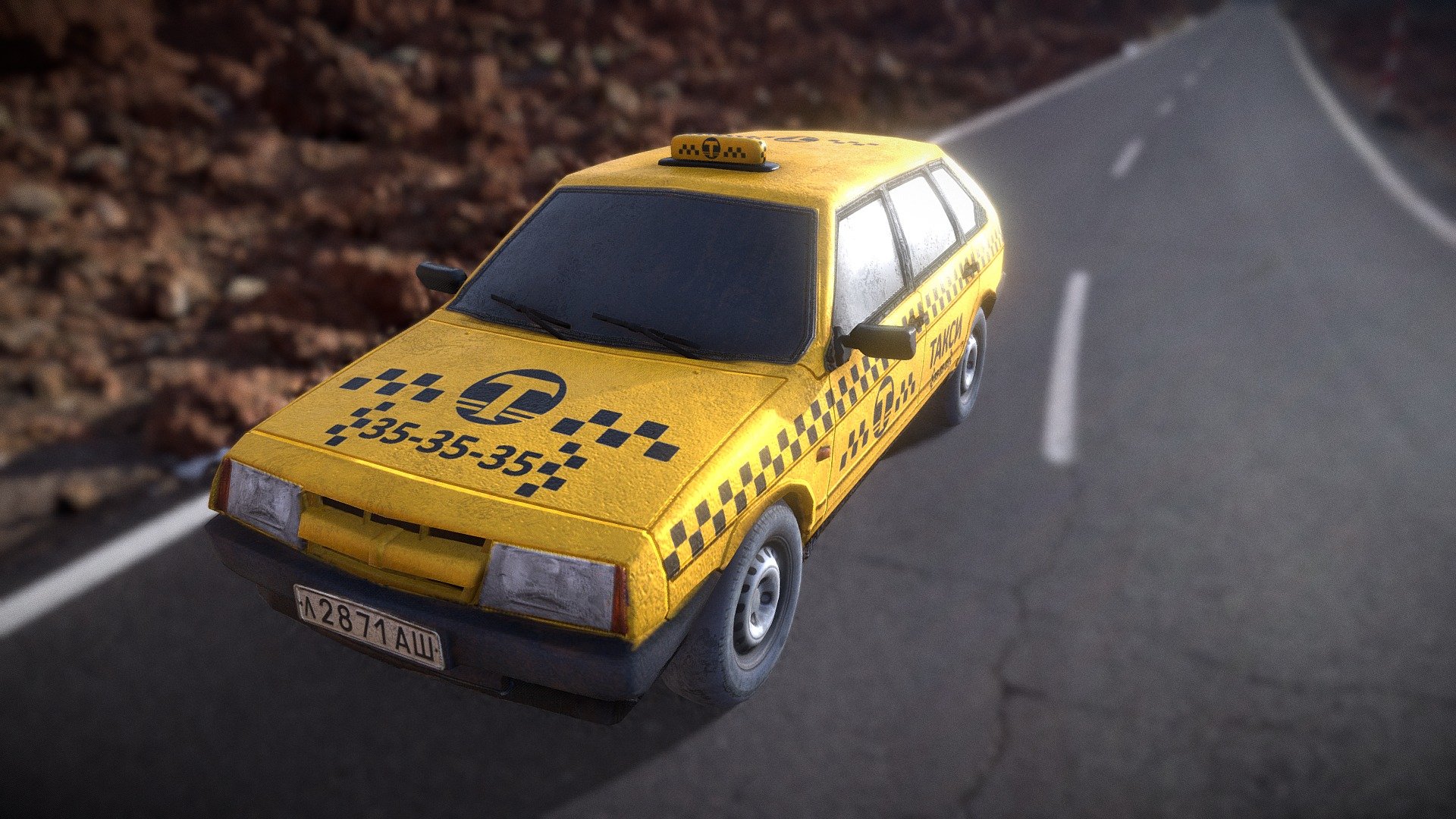 Lada 2109 Taxi 3d model