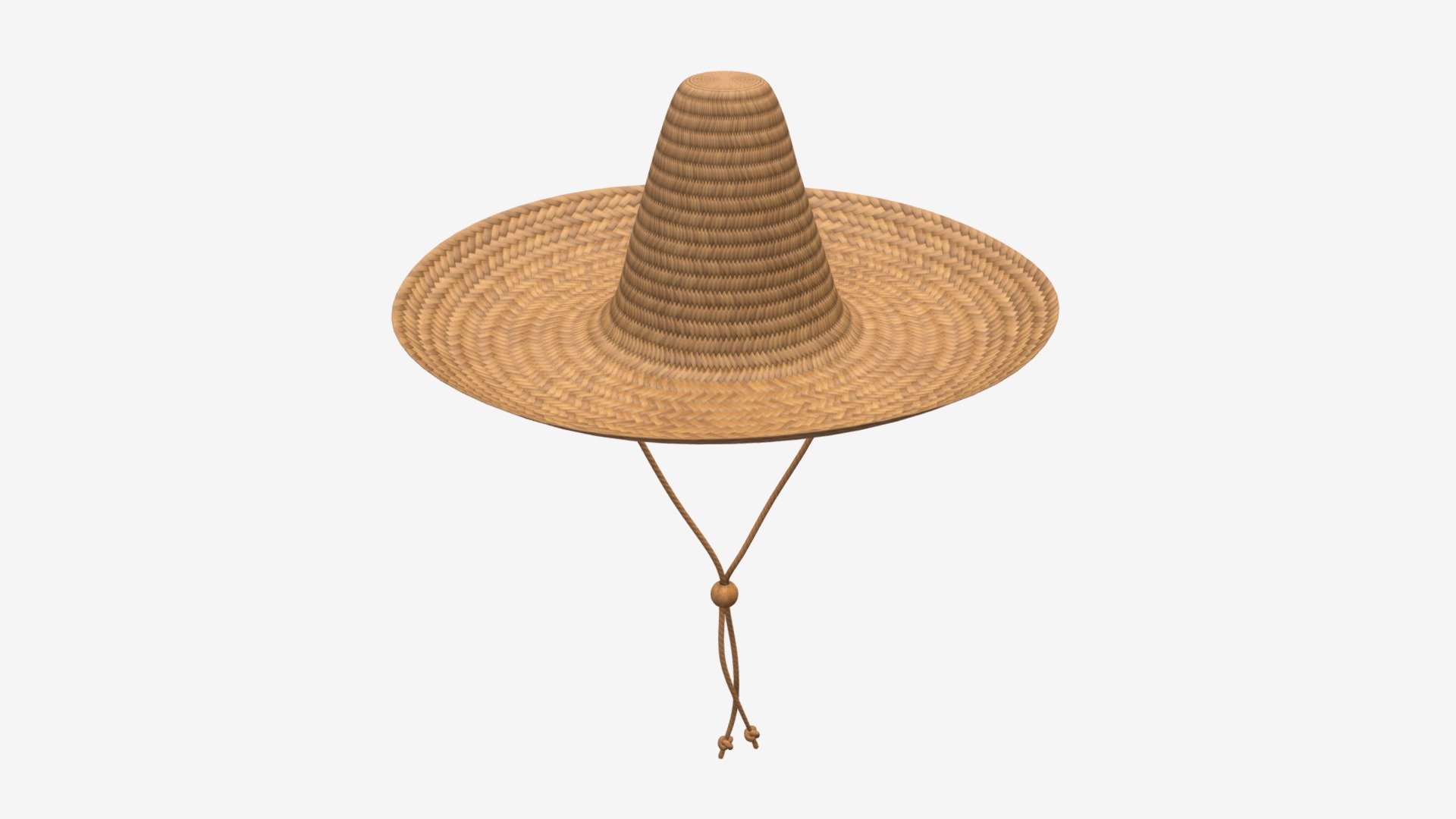 Sombrero straw hat brown 3d model