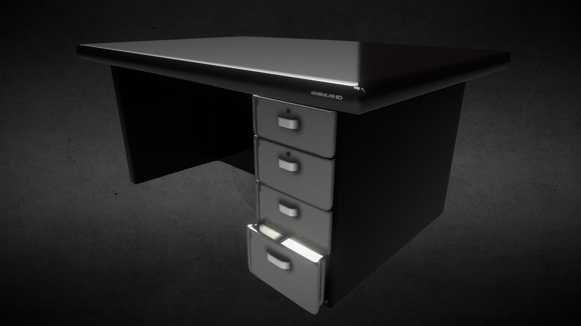 Simple Office Table 3d model