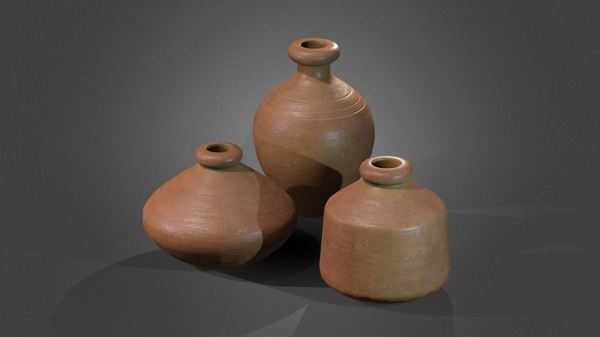 Terra-cotta clay Pots 3d model