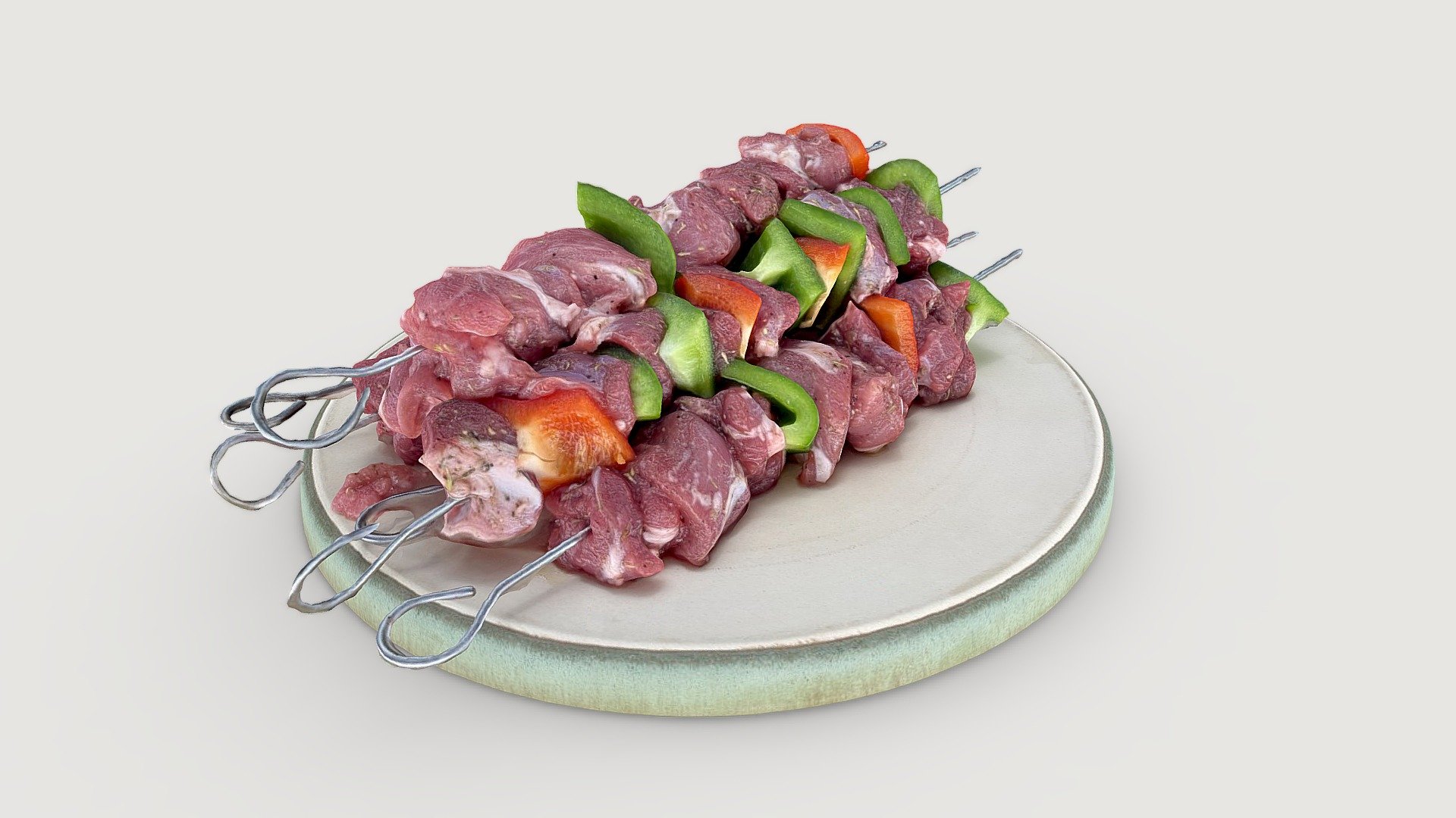 Lamb skewers (shashlik) 3d model