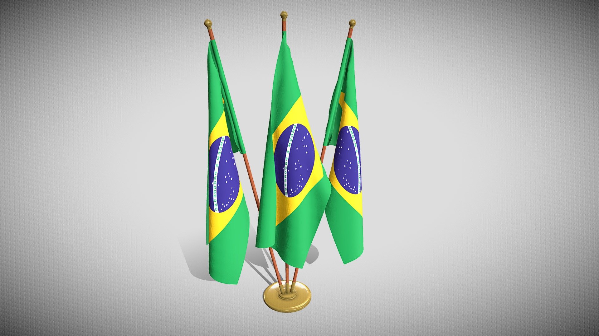 Brazil Flag Pack 3d model